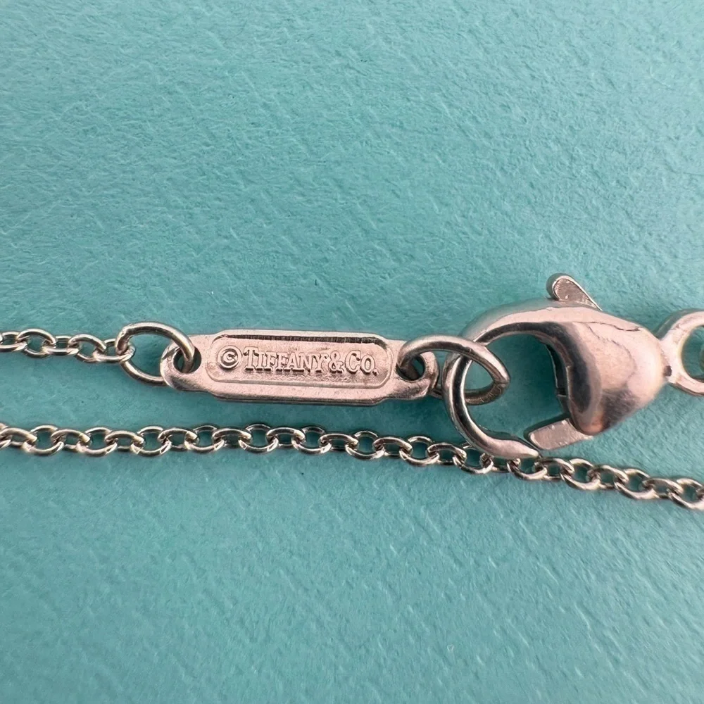 Tiffany & Co. Platinum Triple Diamond Drop Lavalier Necklace 16